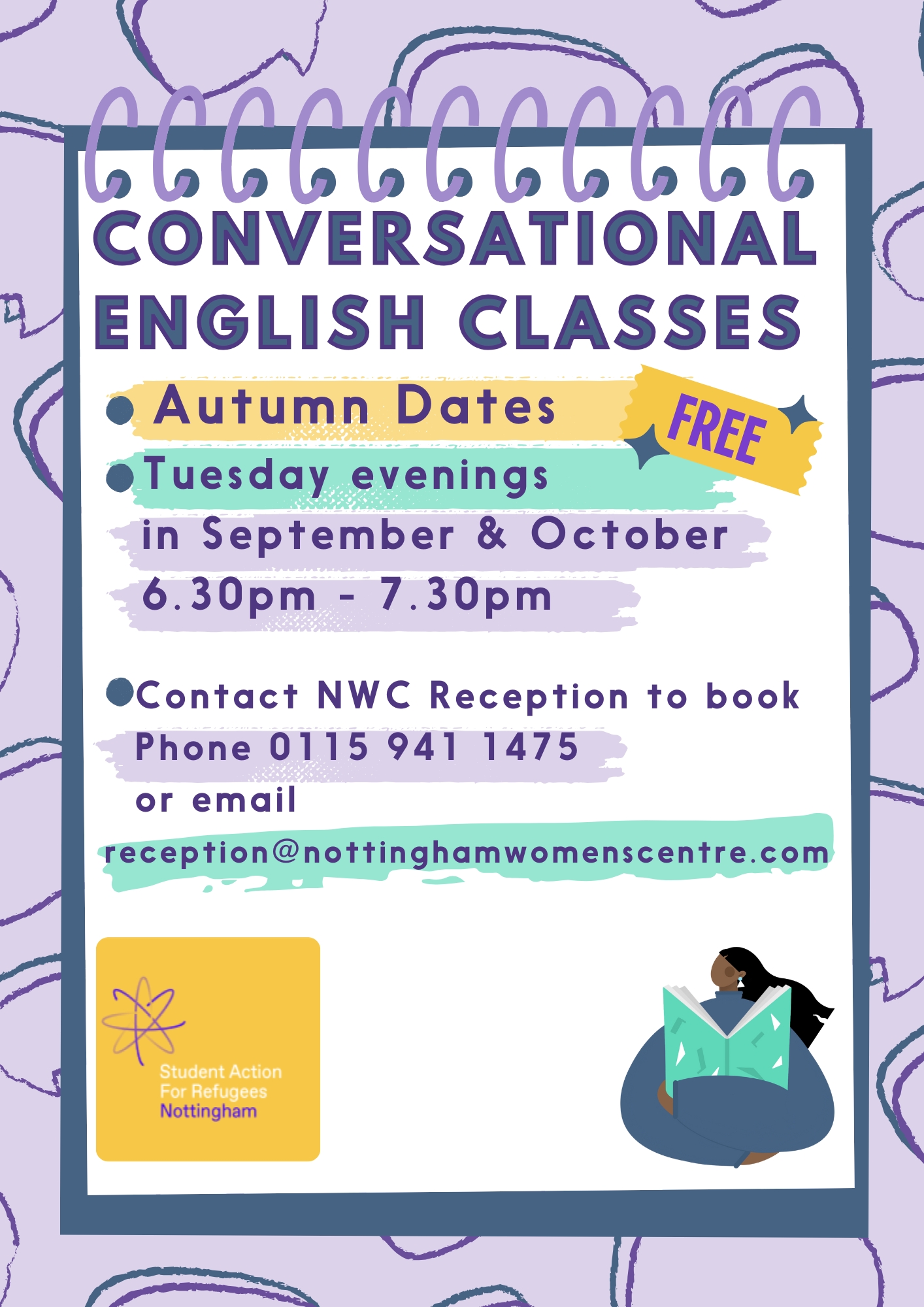 POSTER Conversational English Classes 2025